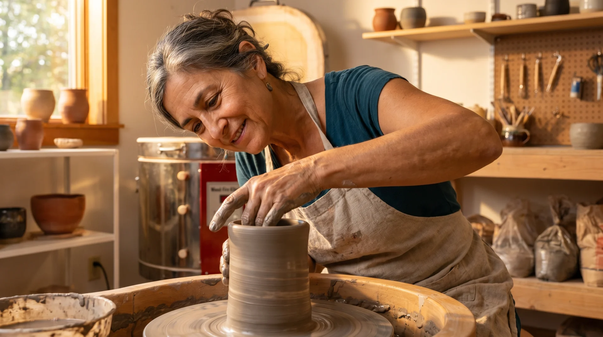 A person enjoying art in a museum gallery as a symbol of creativity and wellbeing