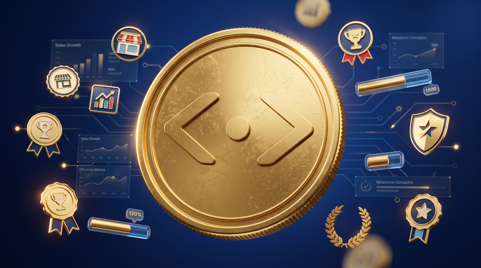 Commercial recevant des BIKY Coins en récompense de ses bonnes habitudes de vente sur BIKY.ai