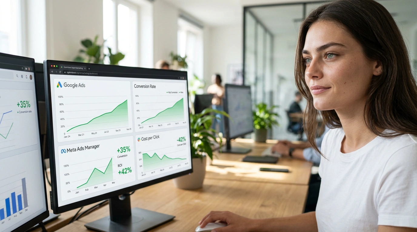 Visualisation abstraite de points de données clients se connectant en un profil unifié