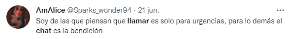 Mensaje de una persona en un chat