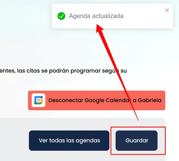 Guardar agenda automatizada BIky AI