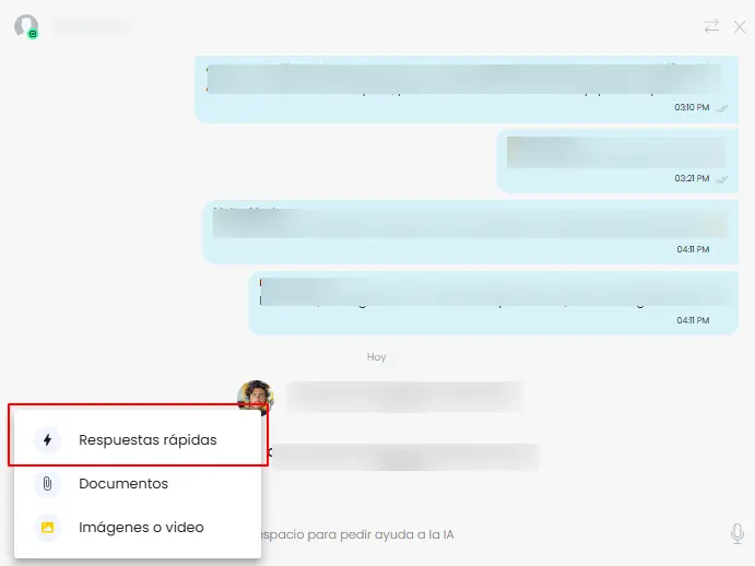 Configura tus respuestas rápidas